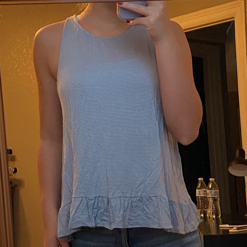 Striped Ruffle Tank Top